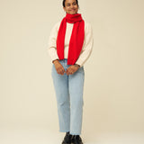 Merino Lambswool Scarf - Poppy Red