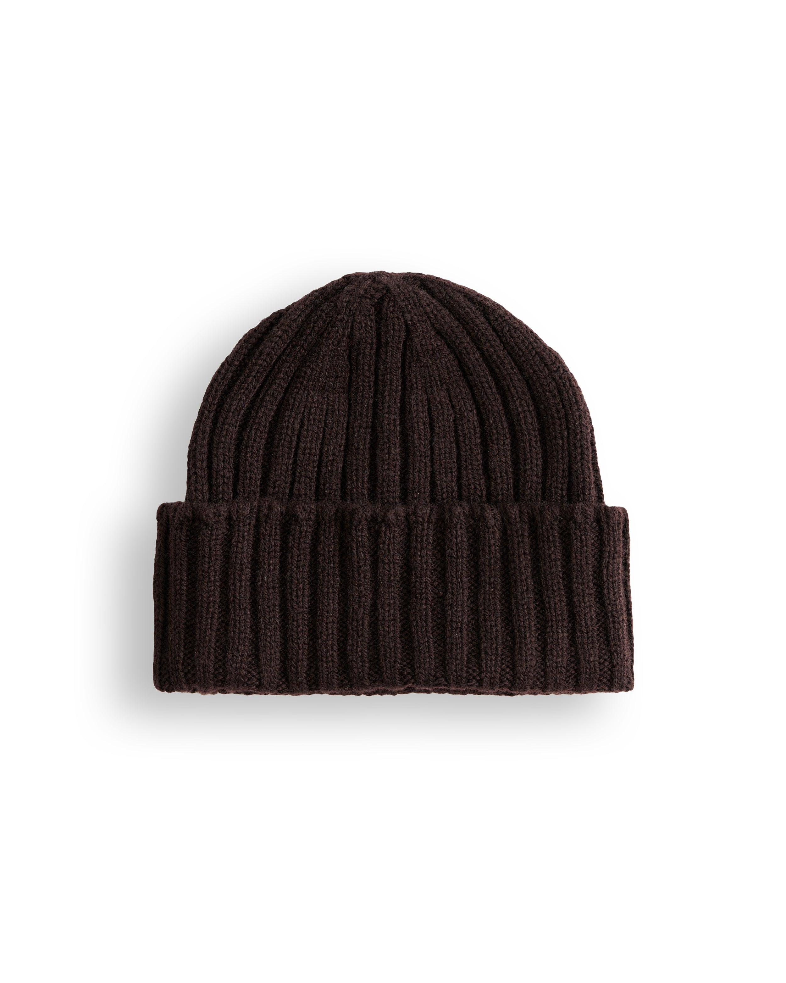 Merino Lambswool Beanie - Dark Brown