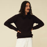 Chunky Merino Lambswool Jumper - Dark Brown