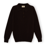 Merino Lambswool Rugby Jumper - Dark Brown