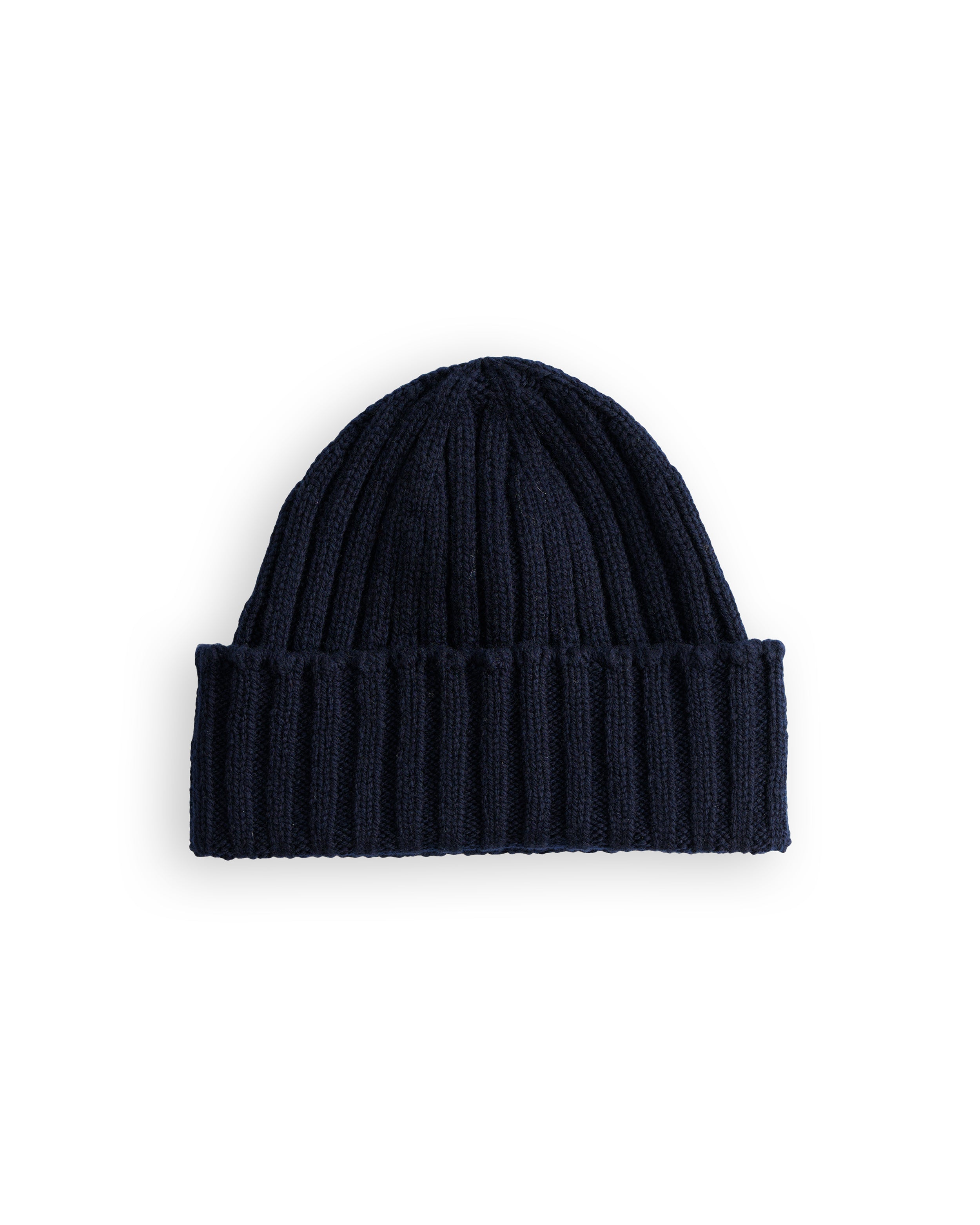 Merino Lambswool Beanie - Navy Blue