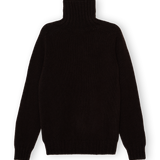 Chunky Merino Lambswool Roll Neck - Dark Brown
