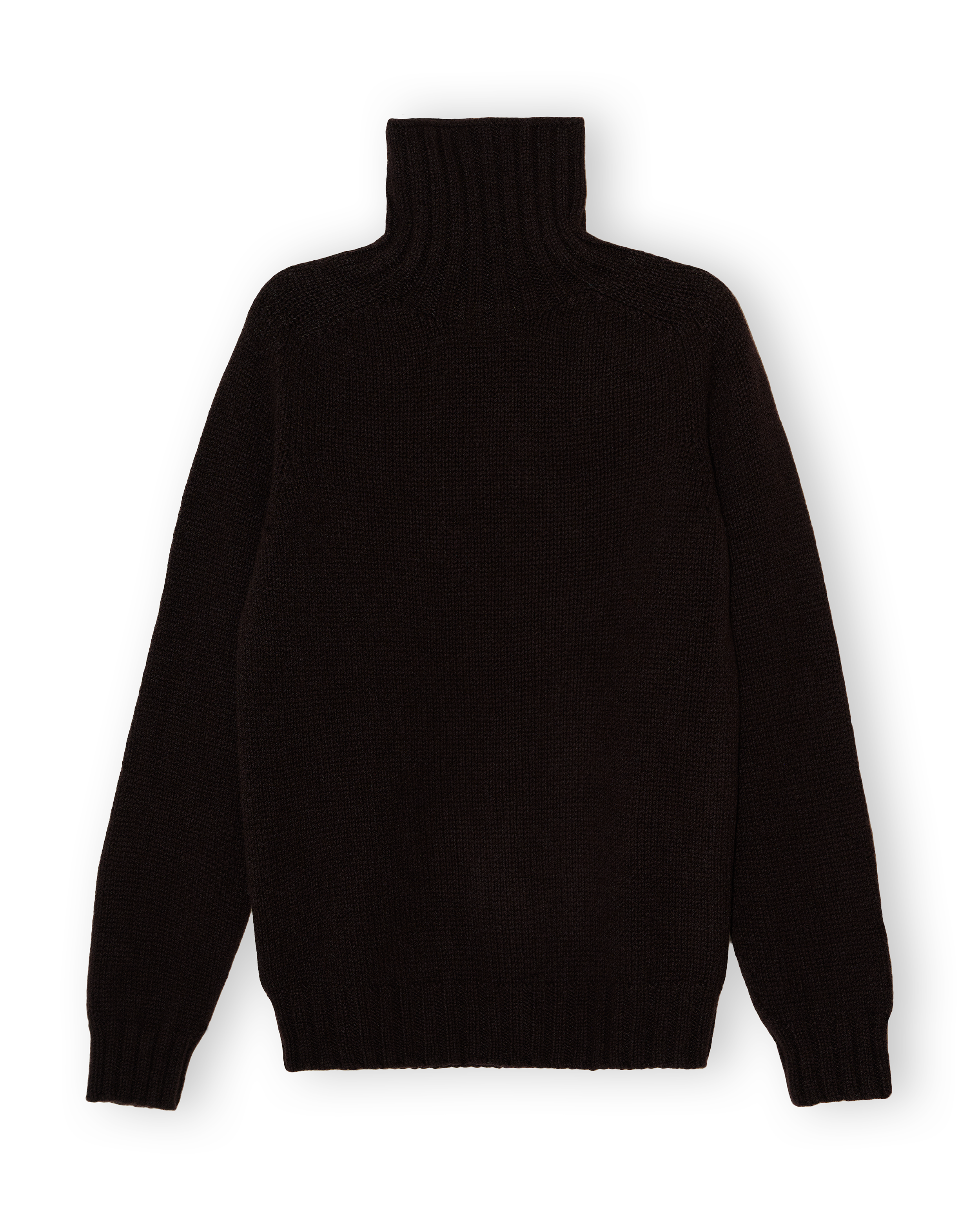 Chunky Merino Lambswool Roll Neck - Dark Brown