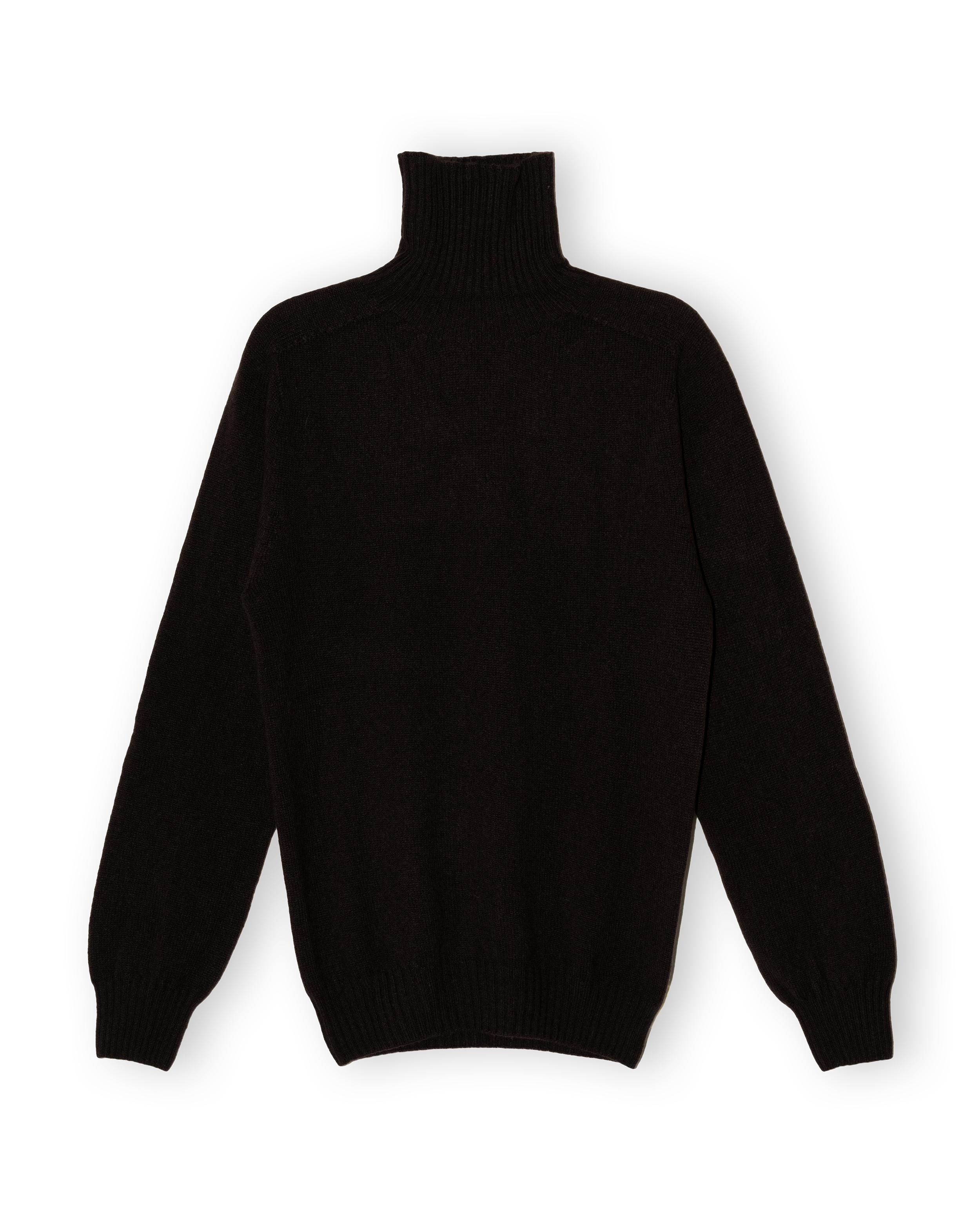 Merino Lambswool Roll Neck - Dark Brown