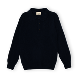 Merino Lambswool Rugby Jumper - Navy Blue