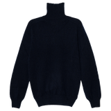 Merino Lambswool Roll Neck - Navy Blue