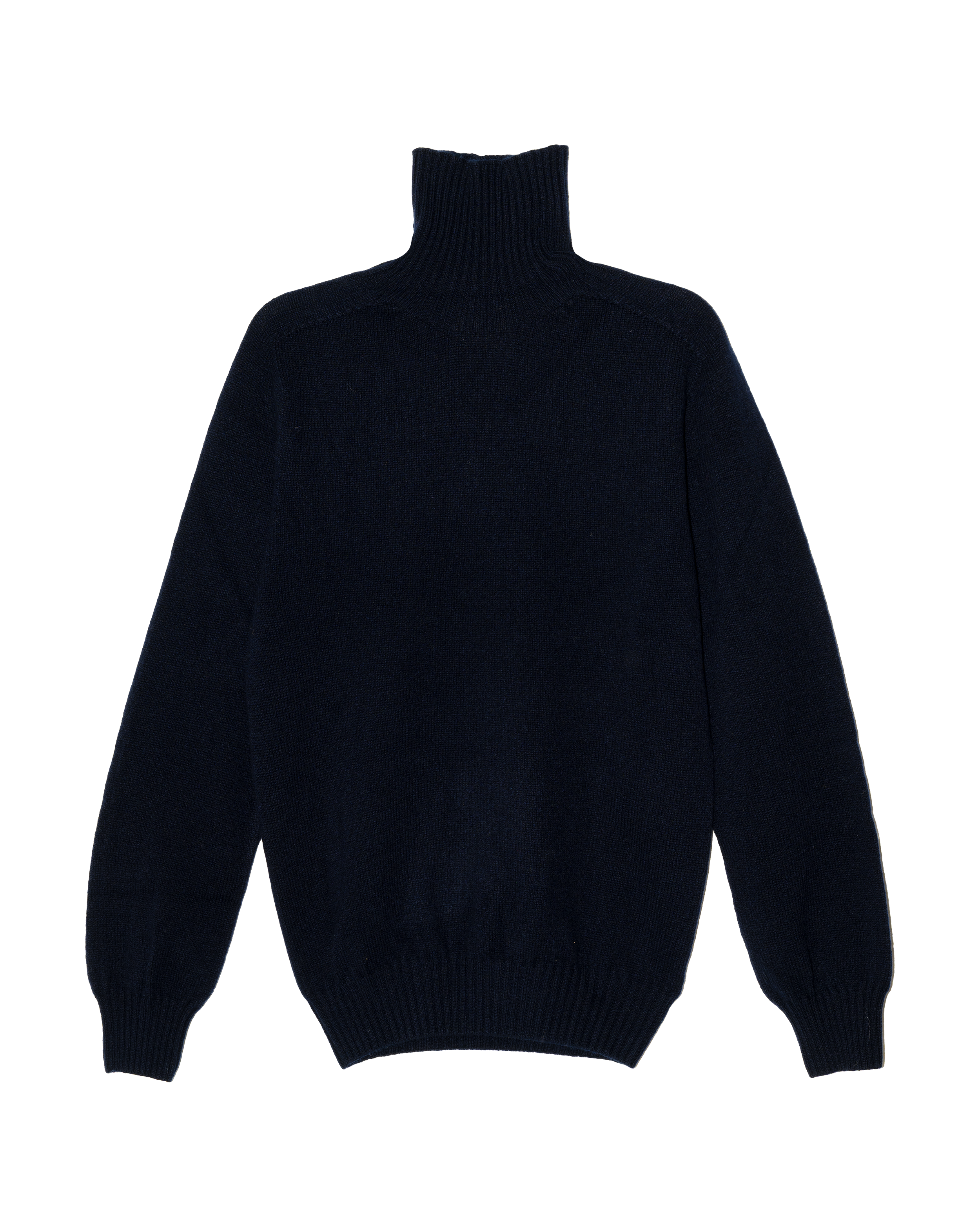 Merino Lambswool Roll Neck - Navy Blue