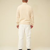 Chunky Merino Lambswool Roll Neck - Ecru