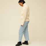 Chunky Merino Lambswool Roll Neck - Ecru