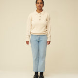 Merino Lambswool Rugby Jumper - Ecru