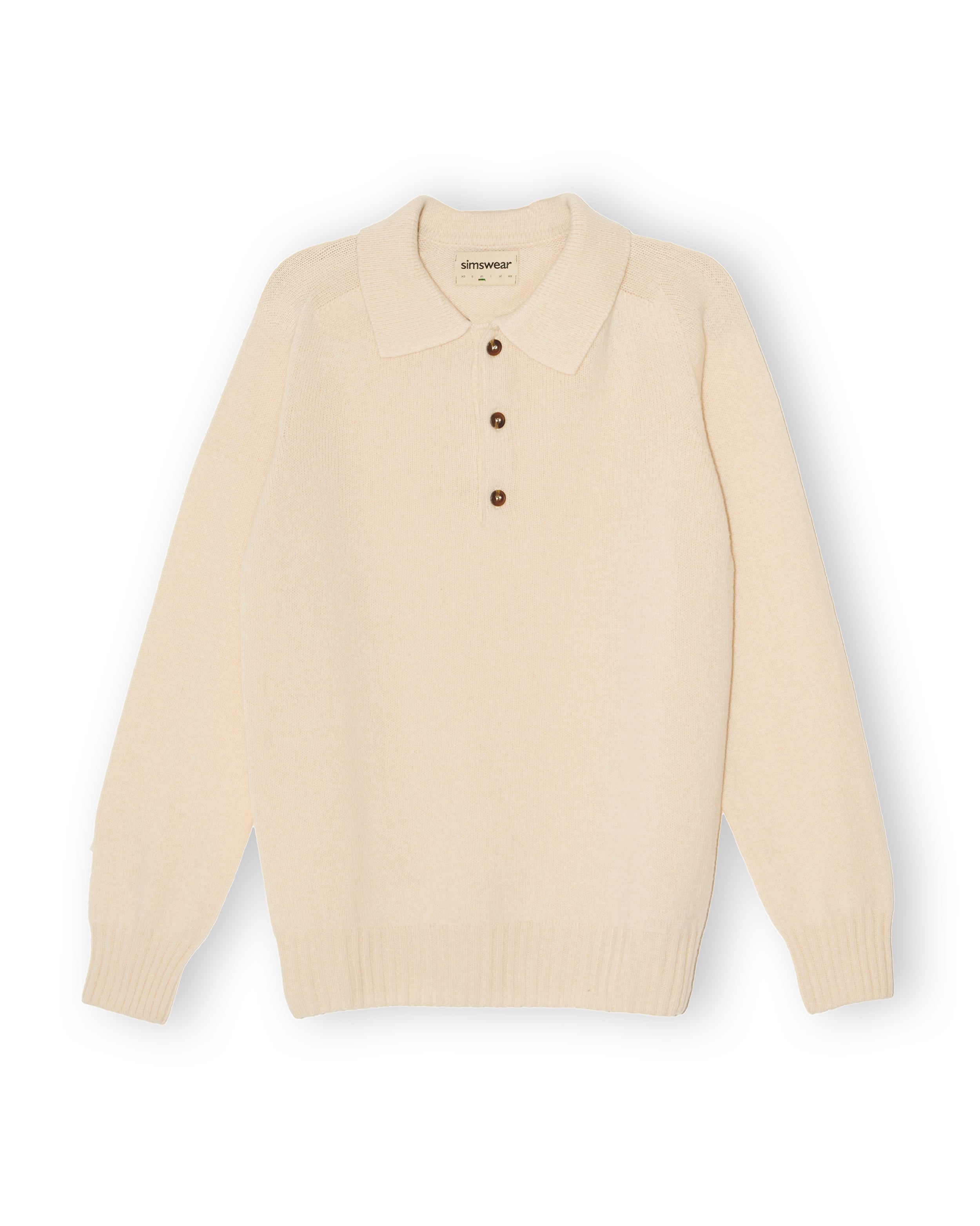 Merino Lambswool Rugby Jumper - Ecru
