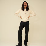 Merino Lambswool Rugby Jumper - Ecru