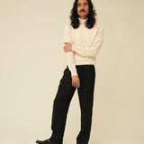 Merino Lambswool Roll Neck - Ecru