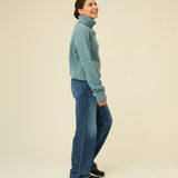 Chunky Merino Lambswool Roll Neck - Helford Green