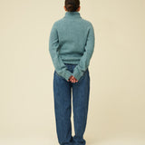 Chunky Merino Lambswool Roll Neck - Helford Green