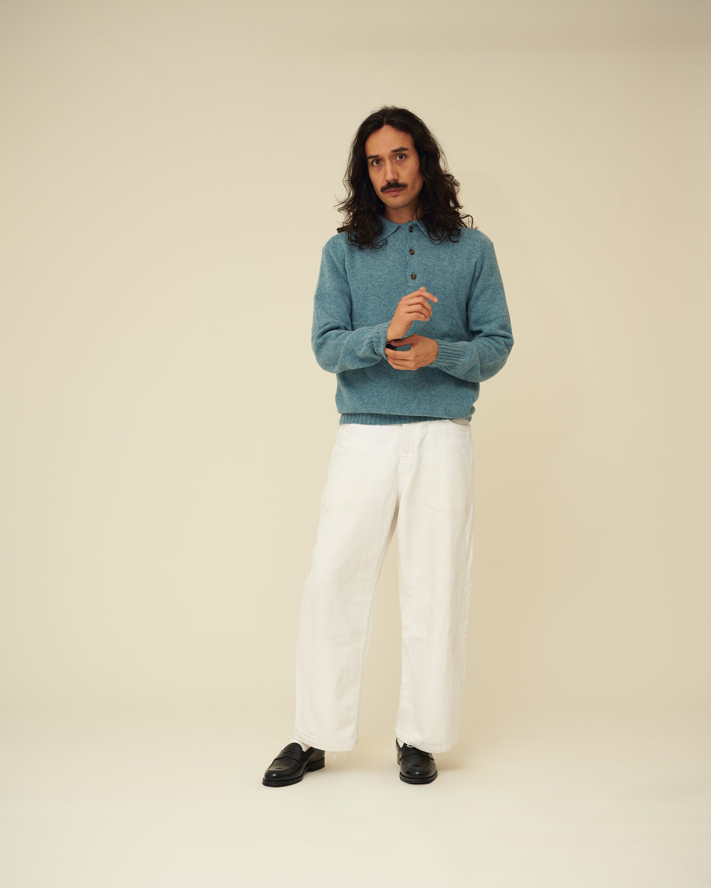 Merino Lambswool Rugby Jumper - Helford Green