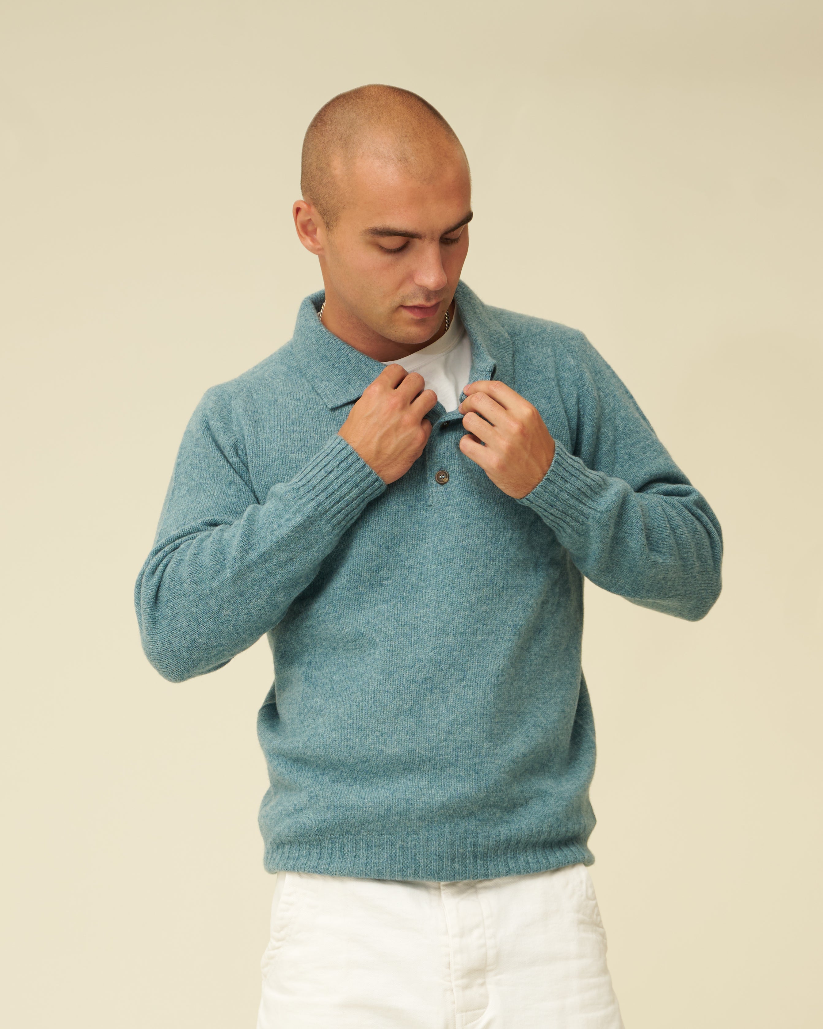 Merino Lambswool Rugby Jumper - Helford Green