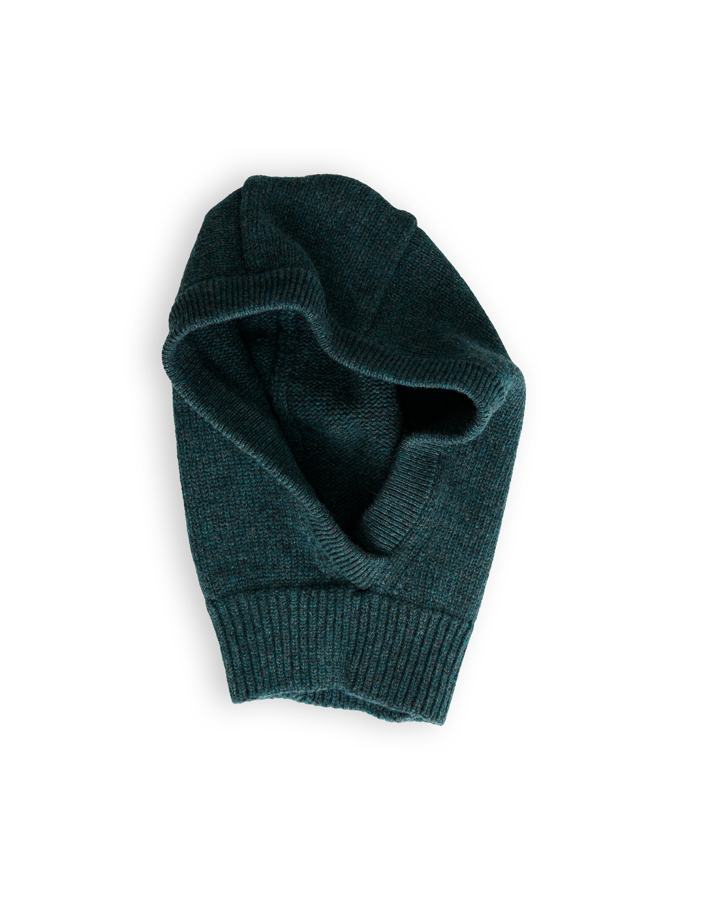 Merino Lambswool Hood - Petrol Green