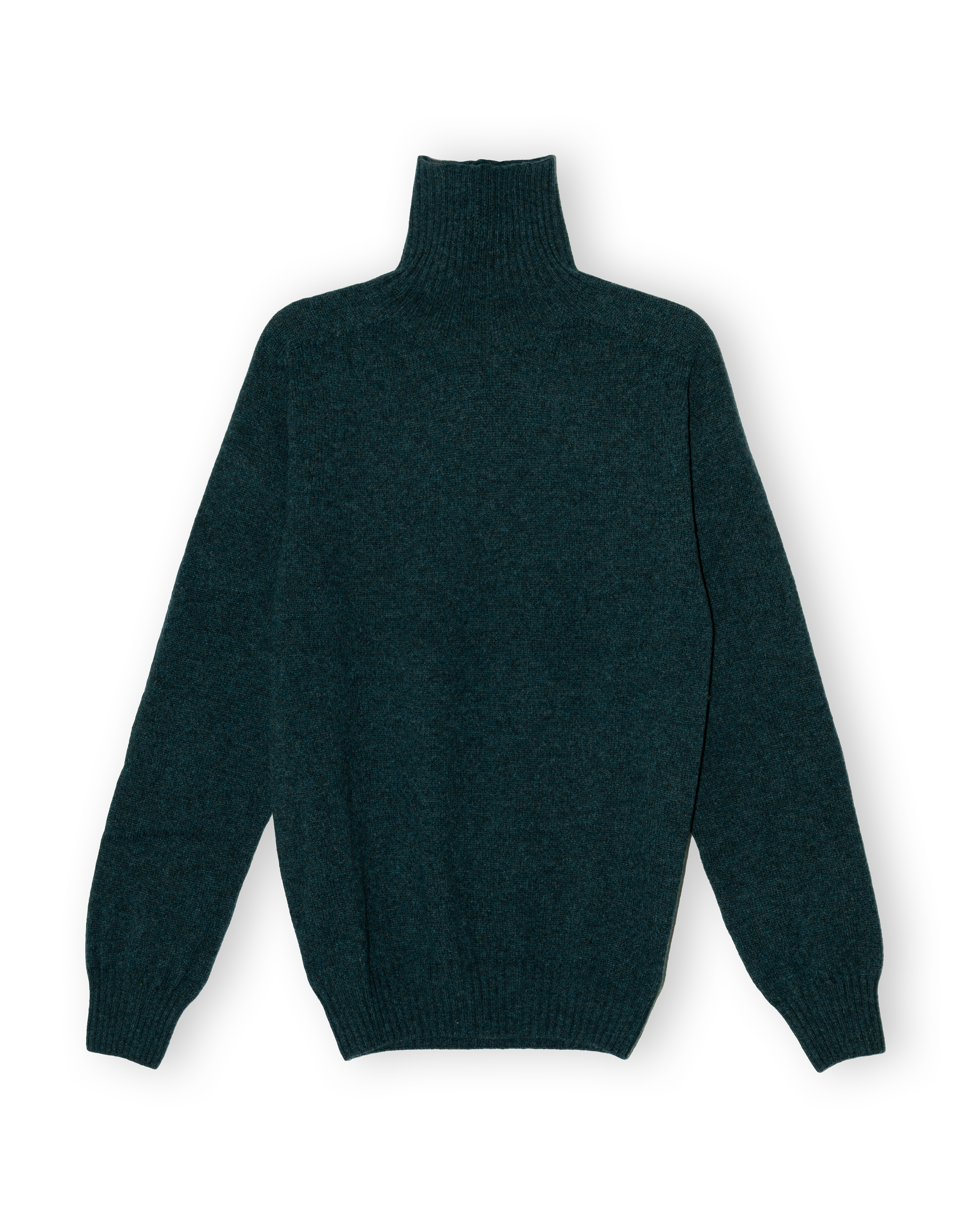 Merino Lambswool Roll Neck - Petrol Green