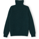 Chunky Merino Lambswool Roll Neck - Petrol Green