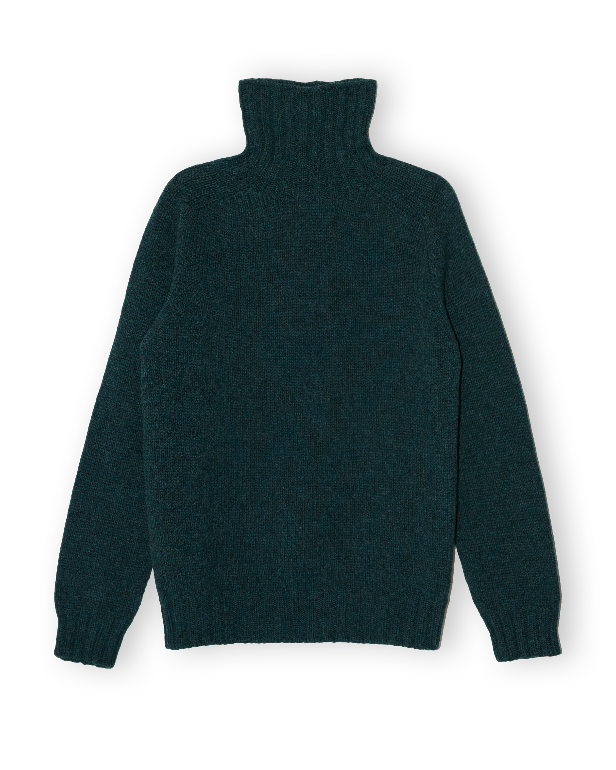 Chunky Merino Lambswool Roll Neck - Petrol Green