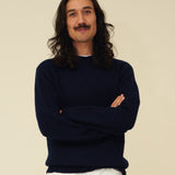 Chunky Merino Lambswool Jumper - Navy Blue