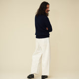 Chunky Merino Lambswool Roll Neck - Navy Blue