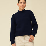 Merino Lambswool Jumper - Navy Blue