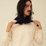 Merino Lambswool Neckerchief - Navy Blue