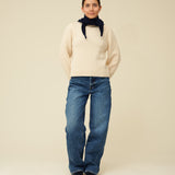 Merino Lambswool Neckerchief - Navy Blue