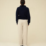 Merino Lambswool Rugby Jumper - Navy Blue