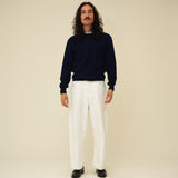 Merino Lambswool Jumper - Navy Blue