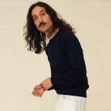 Merino Lambswool Jumper - Navy Blue