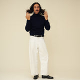 Merino Lambswool Roll Neck - Navy Blue