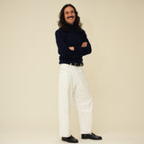 Merino Lambswool Roll Neck - Navy Blue