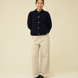 Merino Lambswool Cardigan - Navy Blue