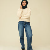 Merino Lambswool Hood - Petrol Green