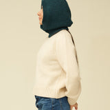 Merino Lambswool Hood - Petrol Green