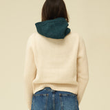 Merino Lambswool Hood - Petrol Green