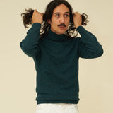Merino Lambswool Roll Neck - Petrol Green