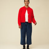 Merino Lambswool Cardigan - Poppy Red