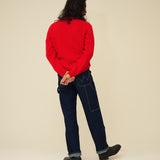Chunky Merino Lambswool Roll Neck - Poppy Red