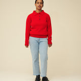 Merino Lambswool Rugby Jumper - Poppy Red