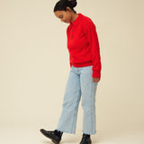 Merino Lambswool Rugby Jumper - Poppy Red