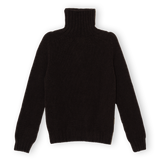 Chunky Merino Lambswool Roll Neck - Dark Brown