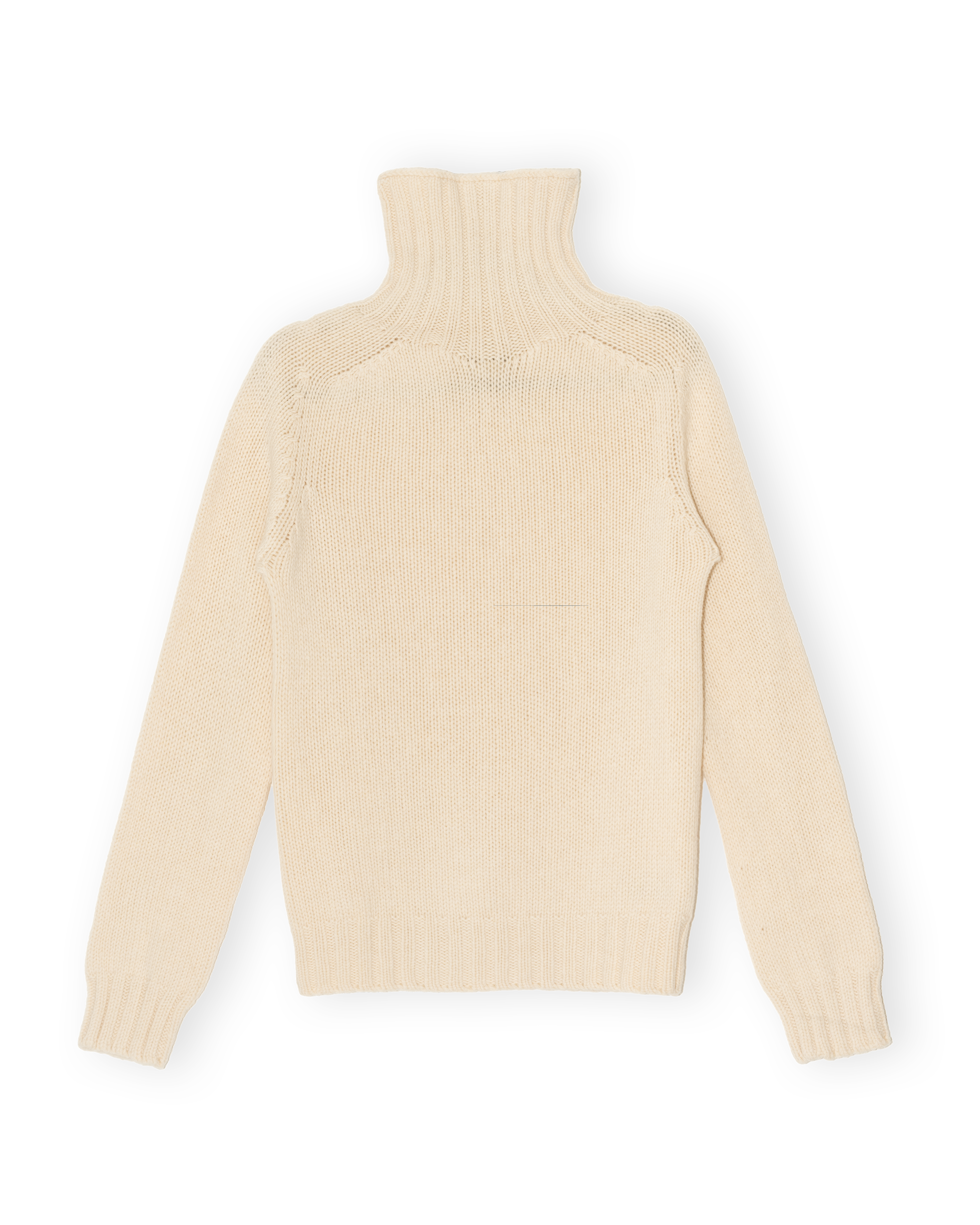 Chunky Merino Lambswool Roll Neck - Ecru