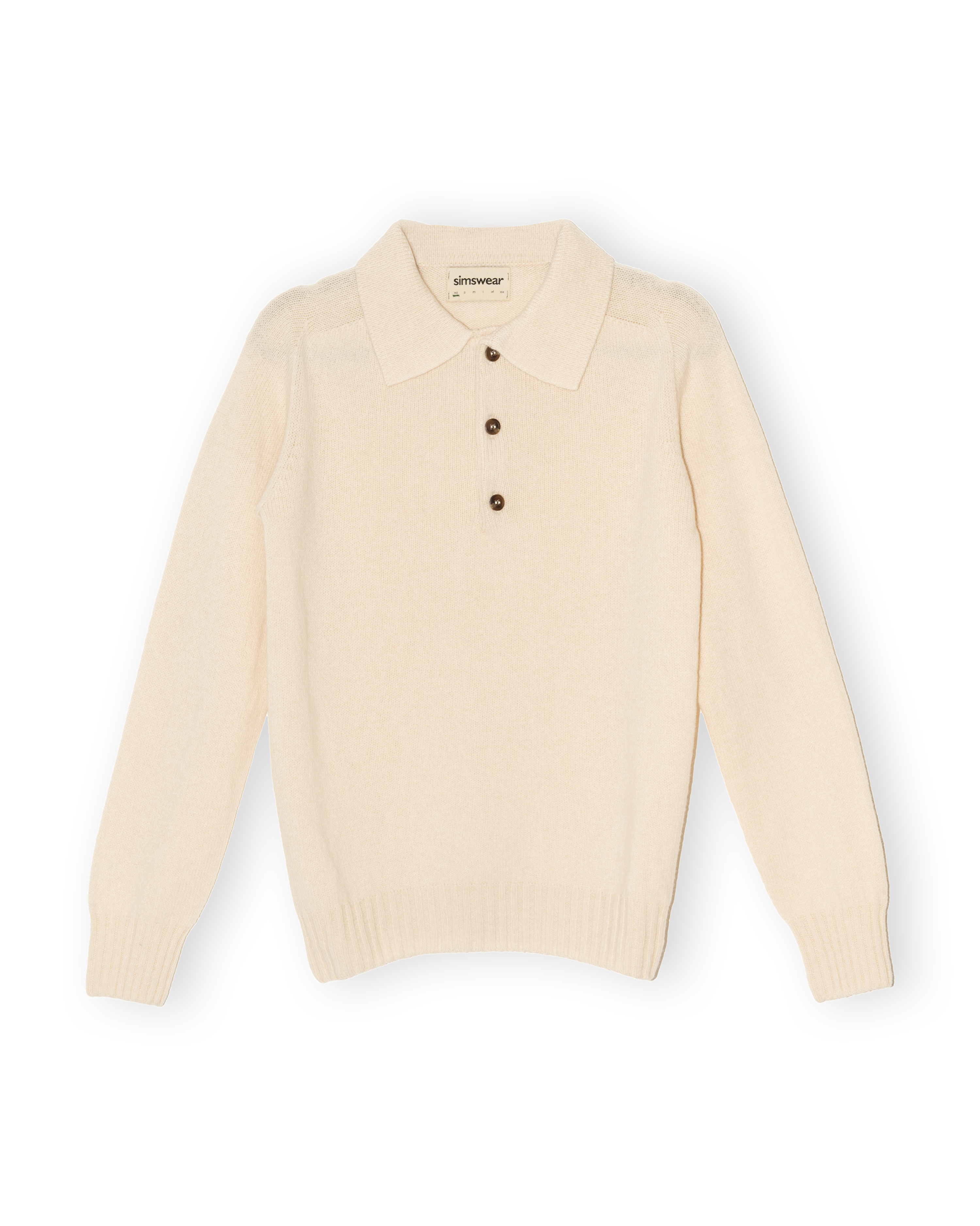 Merino Lambswool Rugby Jumper - Ecru