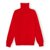 Chunky Merino Lambswool Roll Neck - Poppy Red