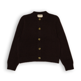 Merino Lambswool Cardigan - Dark Brown