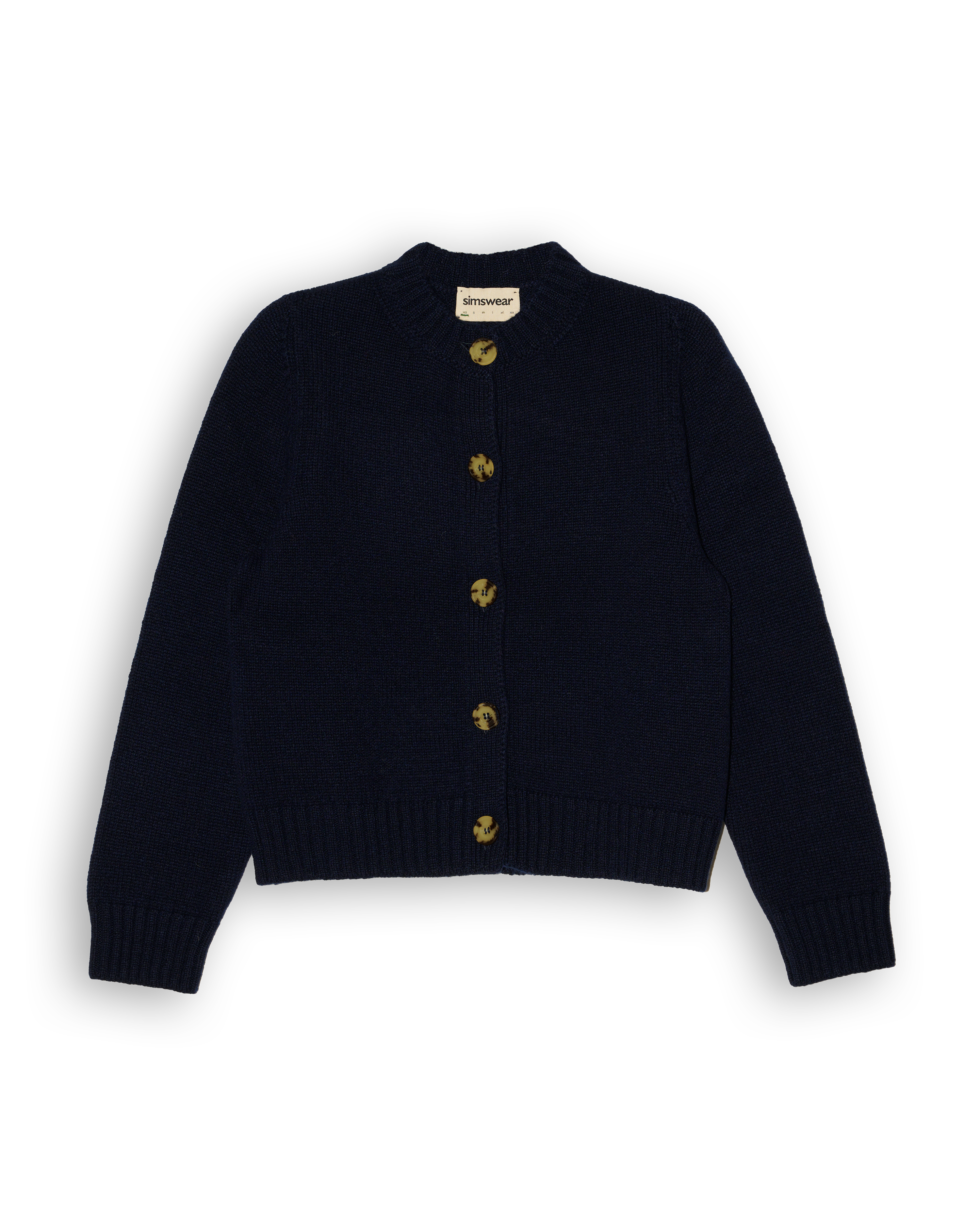 Merino Lambswool Cardigan - Navy Blue